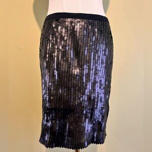 Boston Proper Black Sequin Pencil Skirt
